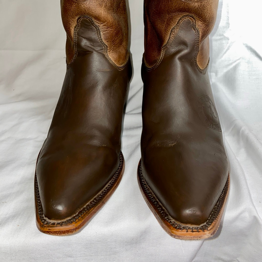 Men's Nocona Boots with University of Alabama Logo Brown Tan Boots Size 12 - Picture 2 of 15